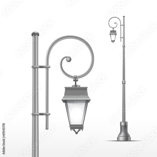 Vector Street Lamp Isolated on White Background