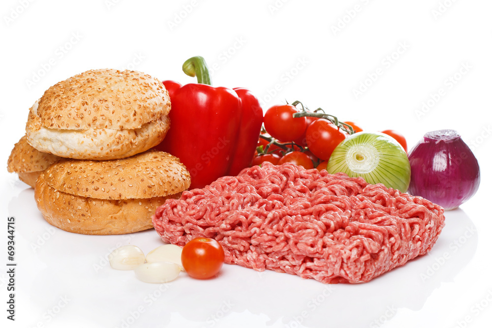 Ingredients for burger