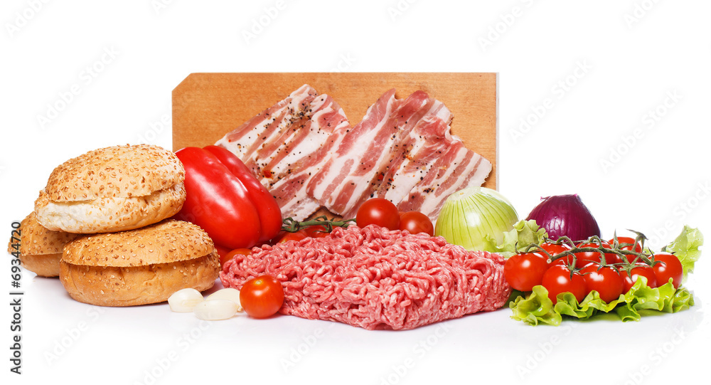 Ingredients for burger