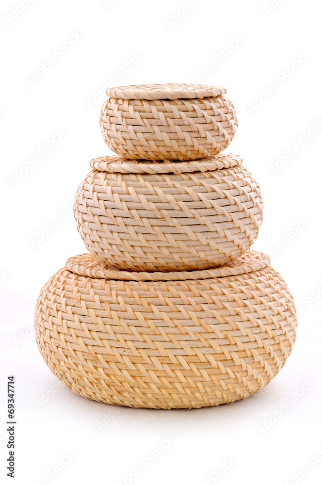 Three pieces wicker baskets