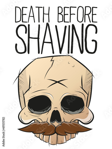 death before shaving totenkopf bart vektor