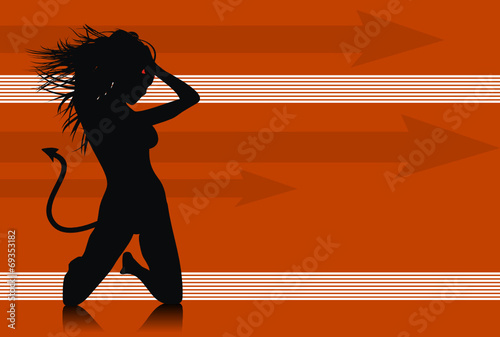 devil girl silhouette halloween background9 photo