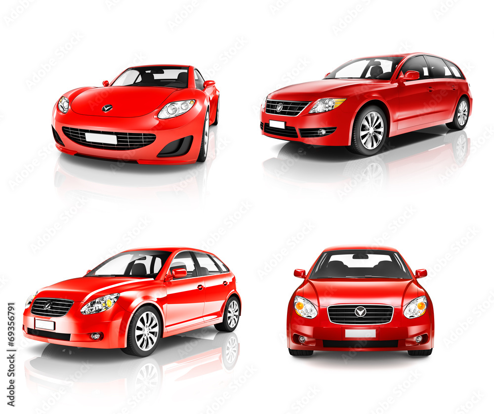 3D Collection of Luxury Red Sports Car