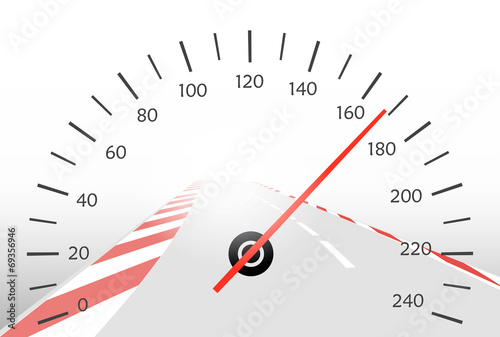 Asphalt track and speedometer