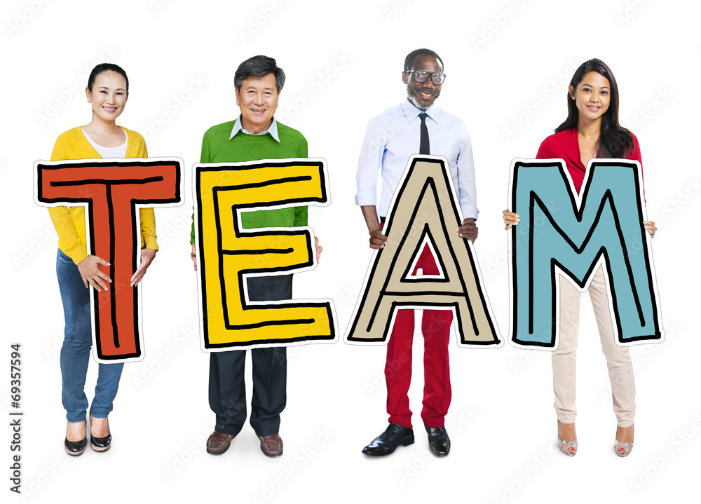 Group of Diverse People Holding Word Team Group of Diverse People Holding Word Team