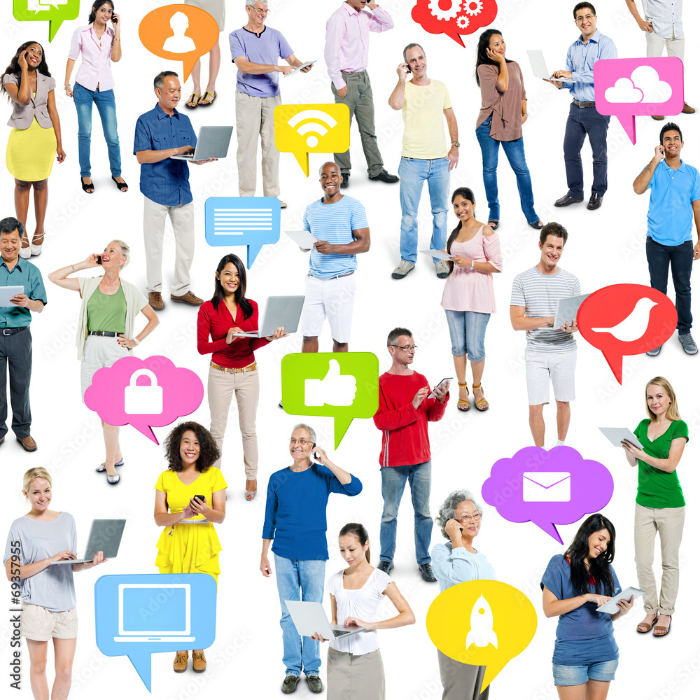 Crowd of People on Technology Concepts Crowd of People on Technology Concepts