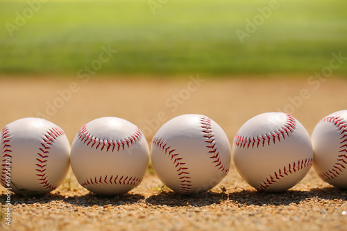 Baseball. Balls on Field