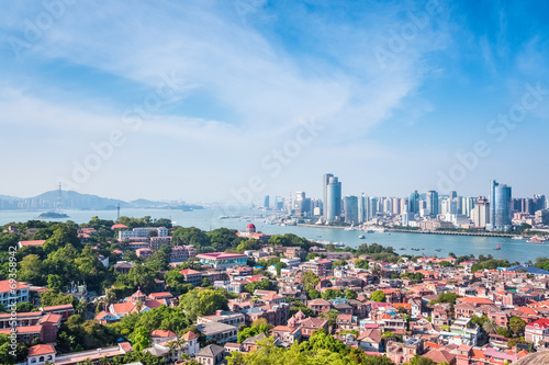 aerial view of xiamen from gulangyu island