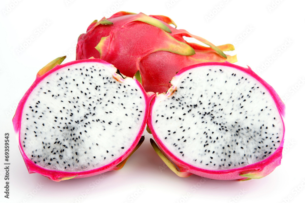 Dragon Fruit isolated on White Backgrounds Dragon Fruit isolated on White Backgrounds