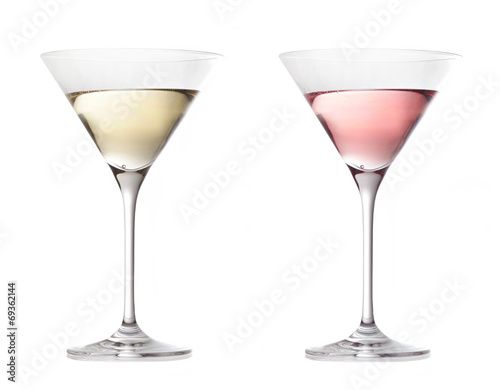 two various glasses of martini