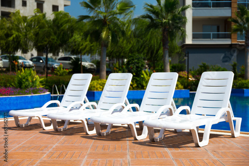 Sun chairs at the pool