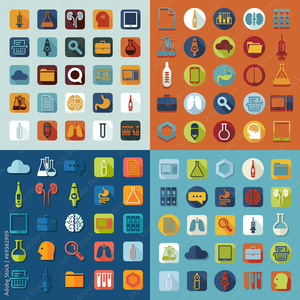 Set of medical flat icons Set of medical flat icons