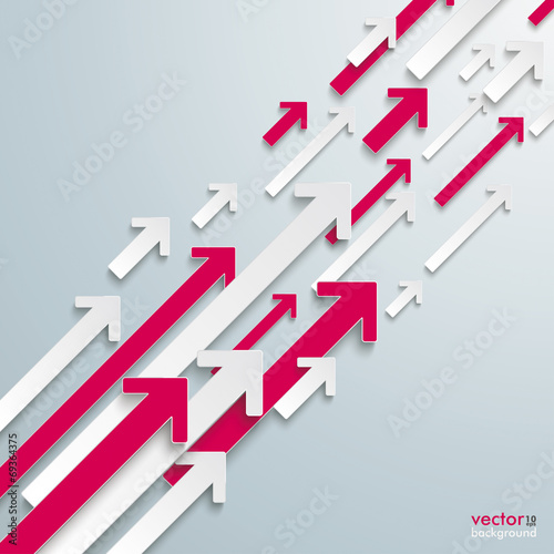 Arrows Up White Pink Bevel Growth