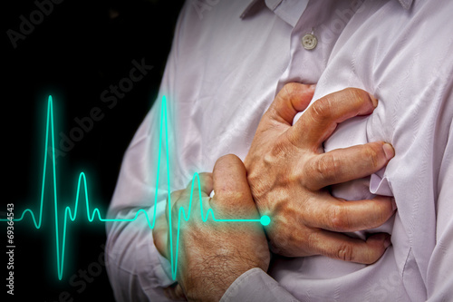 Men with chest pain - heart attack #69364543