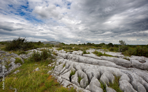 Rocky landscape of The Burren in County Clare, Ireland photo