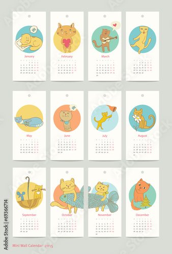 calendar design cat  2015