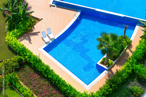 Sun chairs at the pool