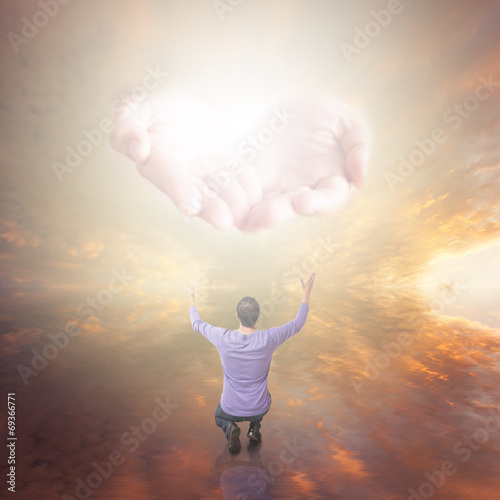 Photos Hands of God. Man worshiping