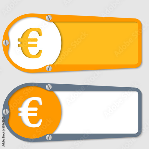 set of two boxes for any text with euro symbol