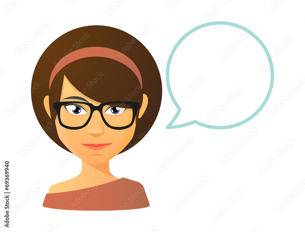 Teacher avatar with a comic balloon Teacher avatar with a comic balloon