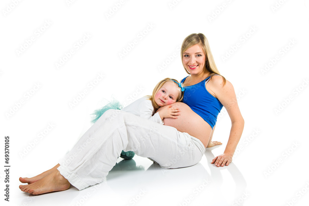 Pregnant mother with preschool child Pregnant mother with preschool child