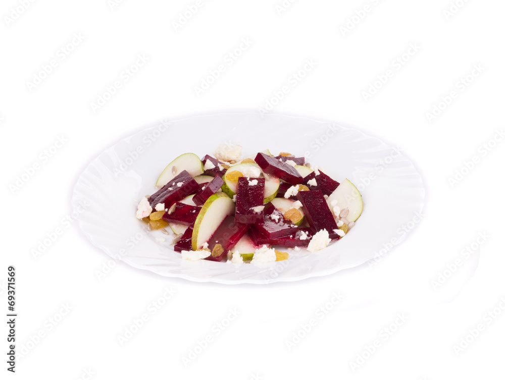Beet salad with pear and feta cheese. Beet salad with pear and feta cheese.