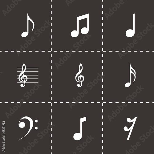 Vector black notes icons set