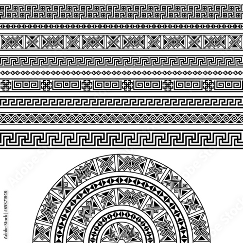 Ethnic geometric design set.
