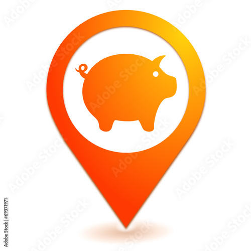 cochon sur symbole localisation orange