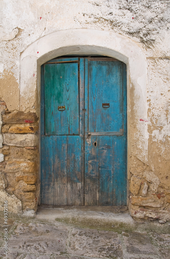 Wooden door. Acerenza. Basilicata. Italy.