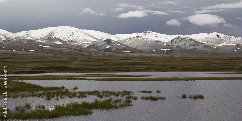 Tranquil landscape Lake Son-Kul, Kyrgyzstan