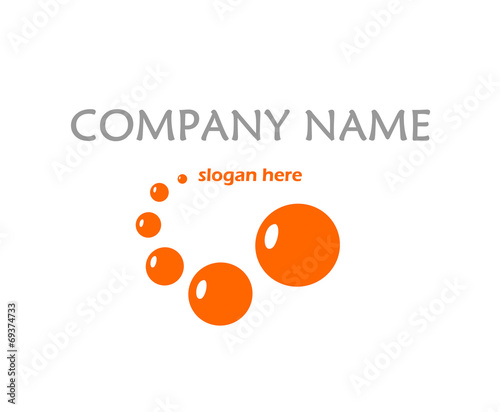 Orange logo with bubbles