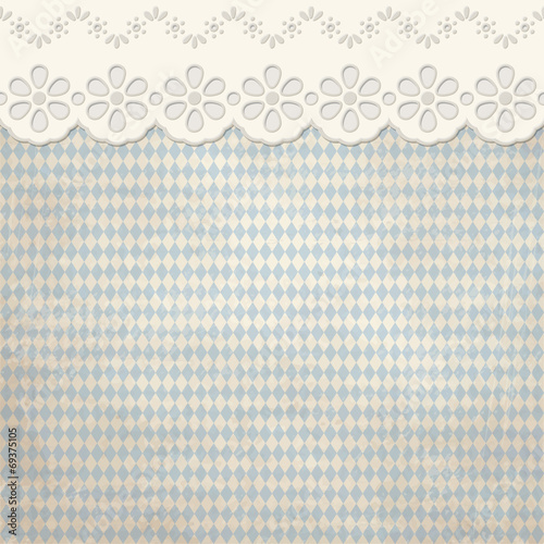 old vintage background with checkered Oktoberfest pattern