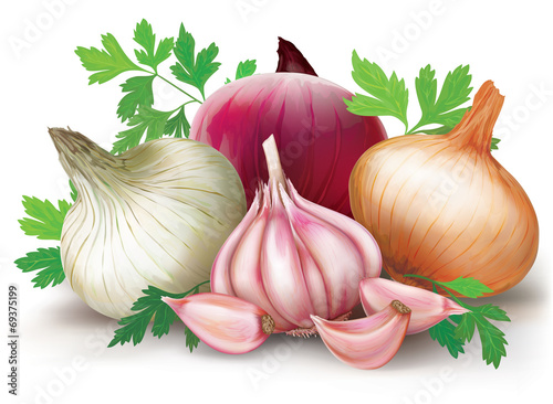 Onions and garlic