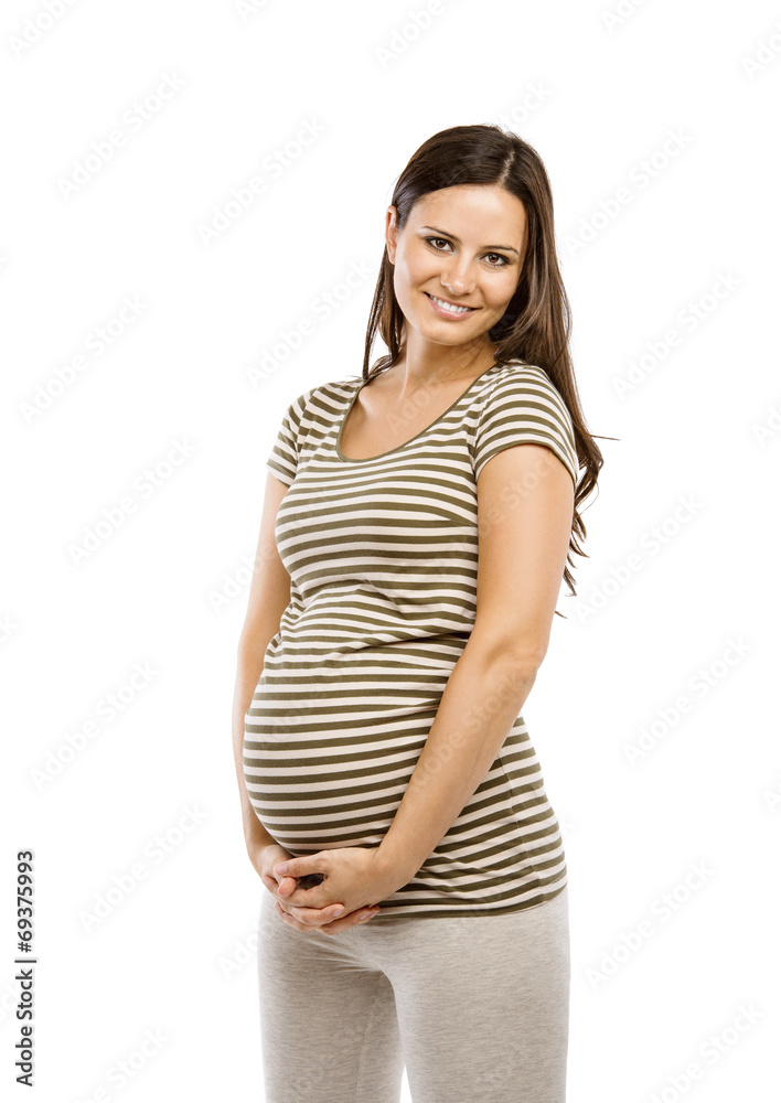 Pregnant woman isolated on white Pregnant woman isolated on white