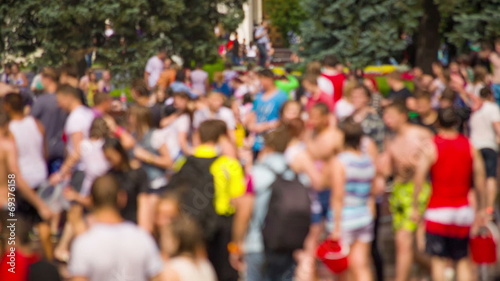 Wallpaper Mural Teenagers Having Fun at Fountain Playing with Water. Summer Party at Park. HD 1080. Torontodigital.ca