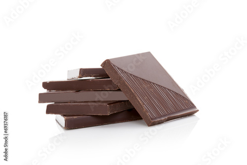 Chocolate isolated on white.