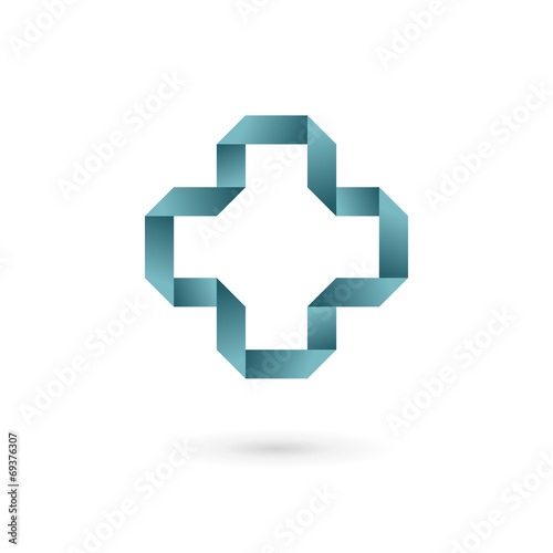 Medical logo icon design template with cross and plus