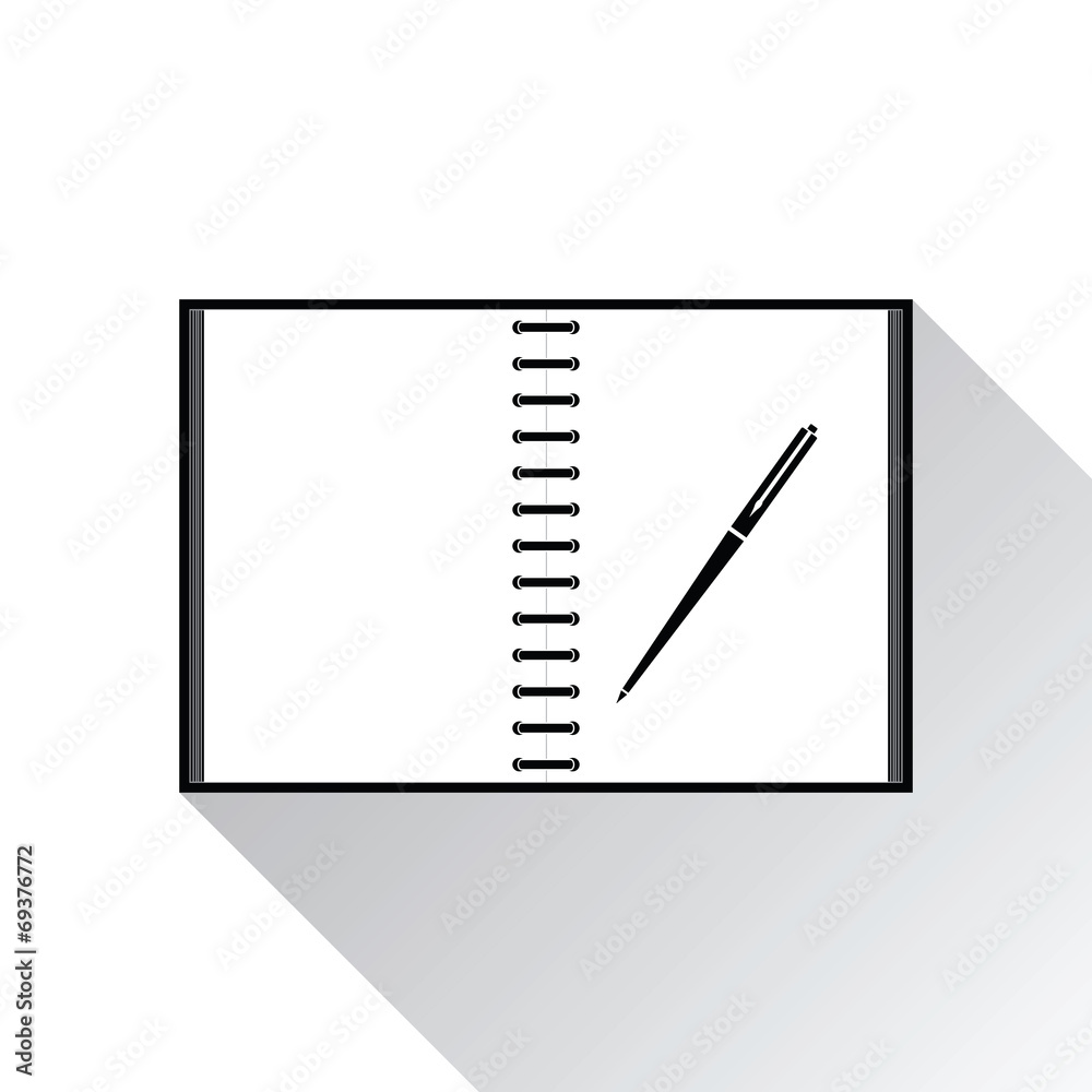 Icon notebook on white background Icon notebook on white background