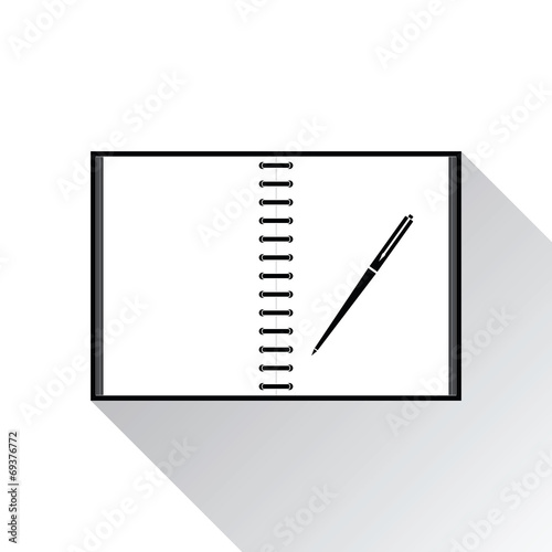 Icon notebook on white background