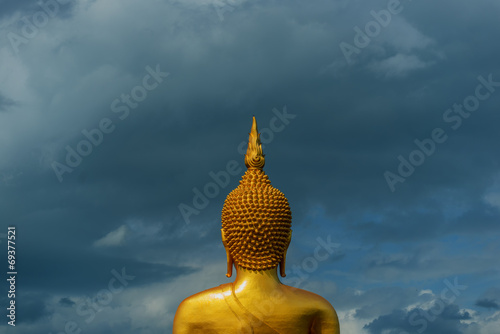 Wat Muang with head Buddha statue in Thailand