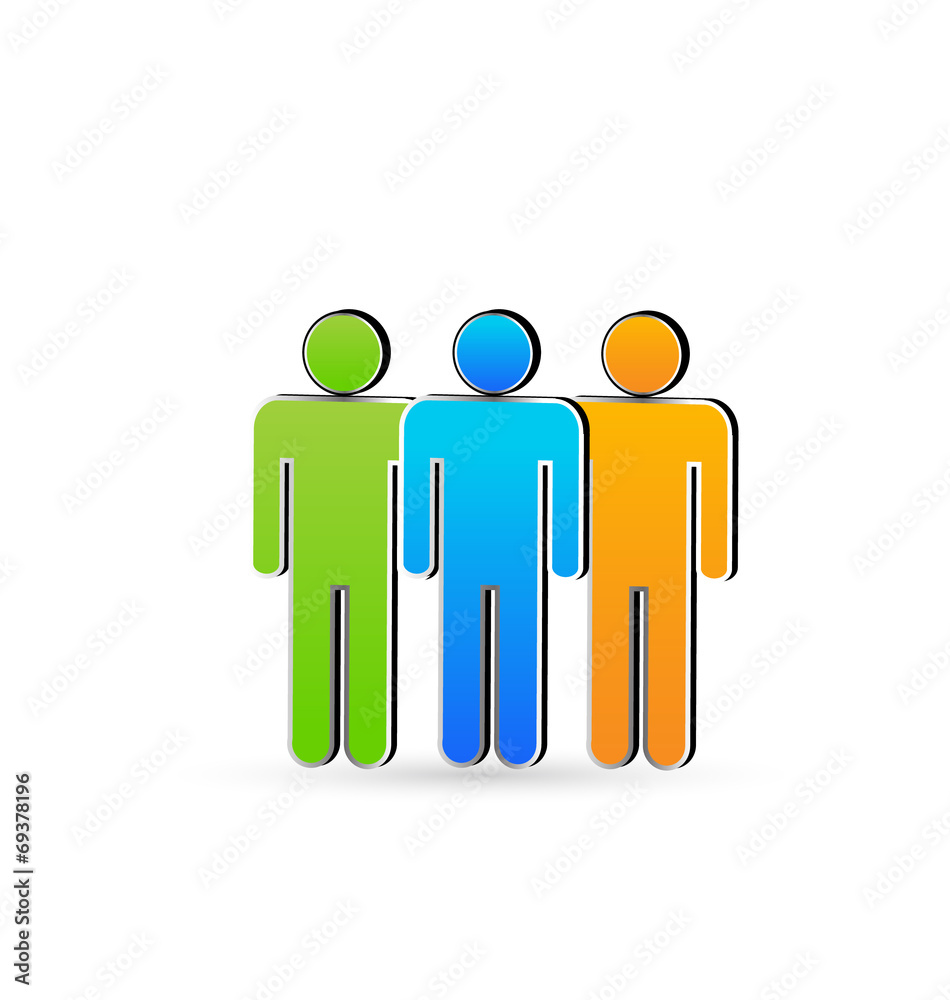 Friends in business.Teamwork symbol logo vector icon Friends in business.Teamwork symbol logo vector icon