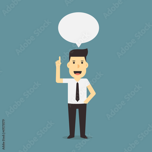 businessman thinking with speech bubble