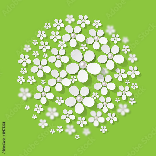 Blumen Ornaments Kugel gruen