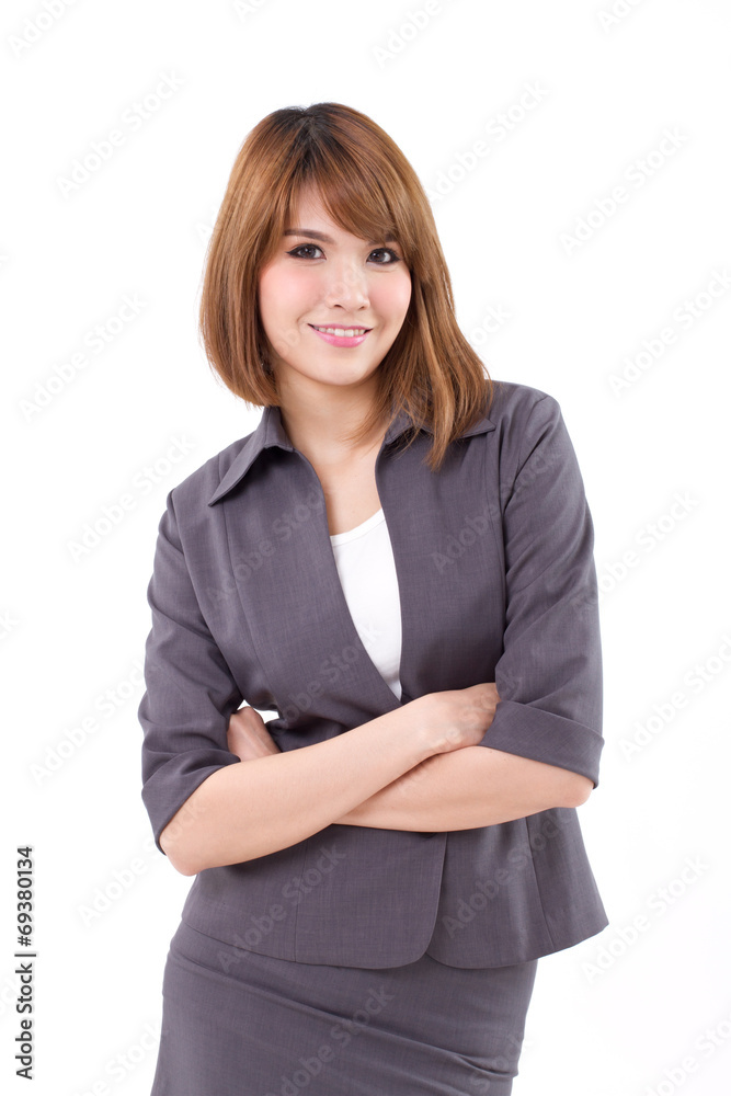 confident, positive business woman looking at you, crossed arm confident, positive business woman looking at you, crossed arm