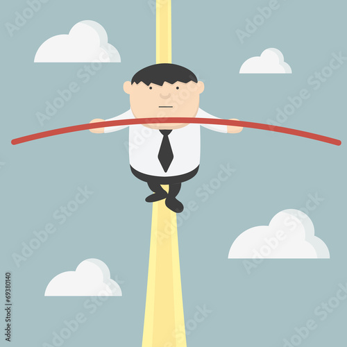 fat businessman acrobats