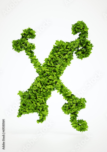 Ecology letter X symbol with white background