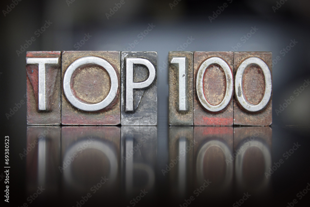 Naklejka premium Top 100 Letterpress