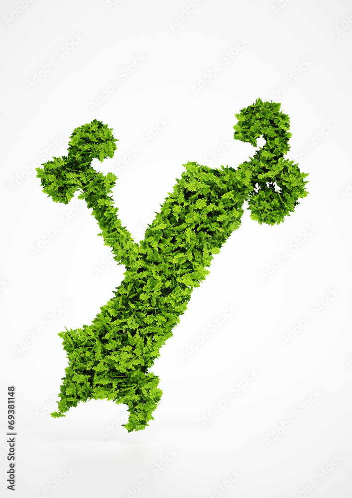 Ecology letter Y symbol with white background