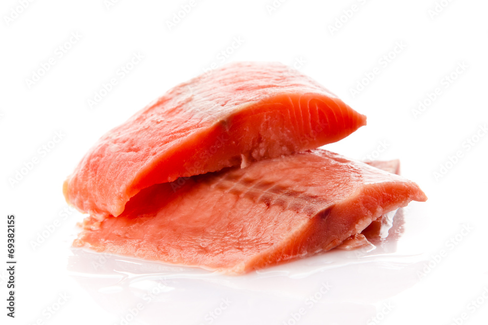 salmon fillet. Fresh sliced salmon fish